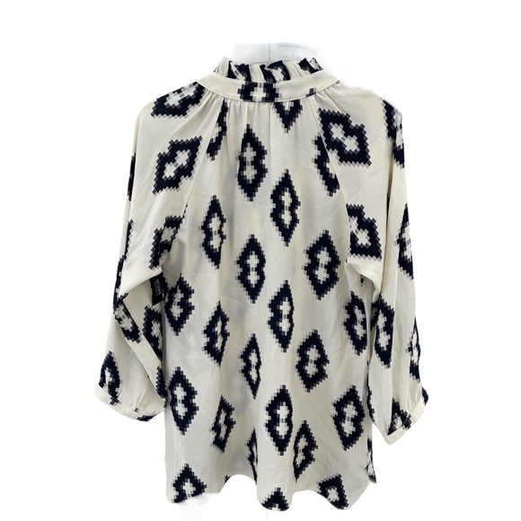 Britt Ryan Silk Geometric Print Blouse Size Medium - Picture 5 of 12